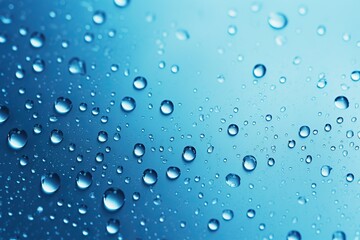 Wall Mural - Water drops on blue background