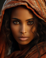 Poster - Beautiful ethiopian woman, close-up