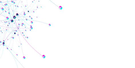 Fototapete - Abstract digital background of points and lines. Glowing plexus. Big data. Network or connection.