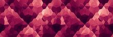 Abstract Panoramic Background. A Colorful Mosaic Pattern Of A Variety Of Geometric Shapes And Polygons In Shades Of Burgundy And Mauve. Wide Texture Background With Seamless Pattern. Generative AI.