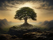 Solitary tree in landscape