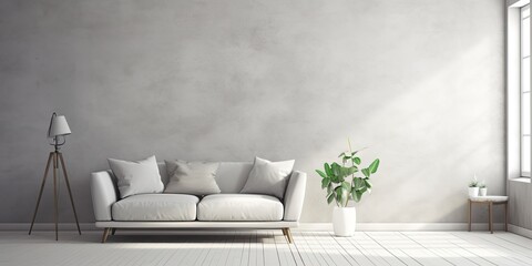 Grey abstract texture in a white interior room.