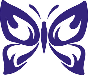 Butterfly silhouette logo vector illustration. Butterfly symbol shape decorative design elements