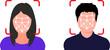 © SMUX - Face ID icon. Face identification. Identification of a person. Face scanning process. Biometric verification Facial recognition system, identification face identity detection. Vector illustration