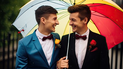 Wall Mural - happy gay wedding