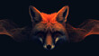 Portrait of a fox on a black background