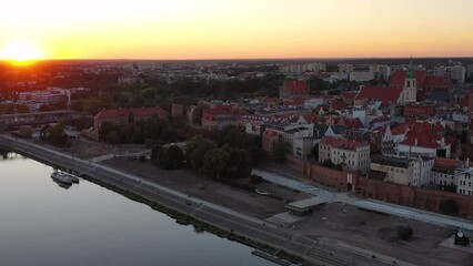 Wall Mural - Architecture of the old town in Torun at sunset, Poland.
