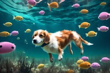 Golden Retriever Puppy In The Water