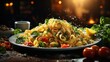 Mouthwatering Tasty Pasta Food with Copy Text

