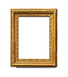 An exquisite antique golden frame, crafted from aged wood