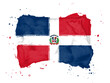 Flag of Dominican Republic, brush stroke background.  Flag of Dominican Republic on white background. Watercolor style for your design.  EPS10.
