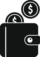 Wall Mural - Money wallet support icon simple vector. Help finance online. Grant subsidy