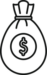 Wall Mural - Money bag finance icon outline vector. Social deal online. Federal budget