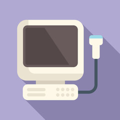 Poster - Monitor sonograph icon flat vector. Ultrasonic doctor. Test pregnancy health