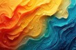 A close up of a colorful liquid painting.
