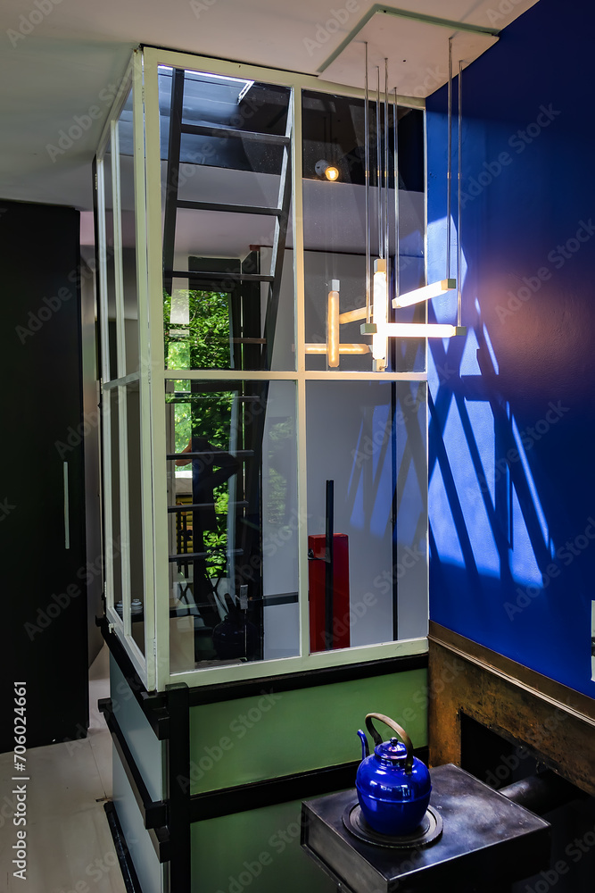 Photo Stock Interior of Rietveld Schroder House (1925): historic home ...