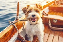 Dog Enjoying Summer Boat Ride, Adventurous