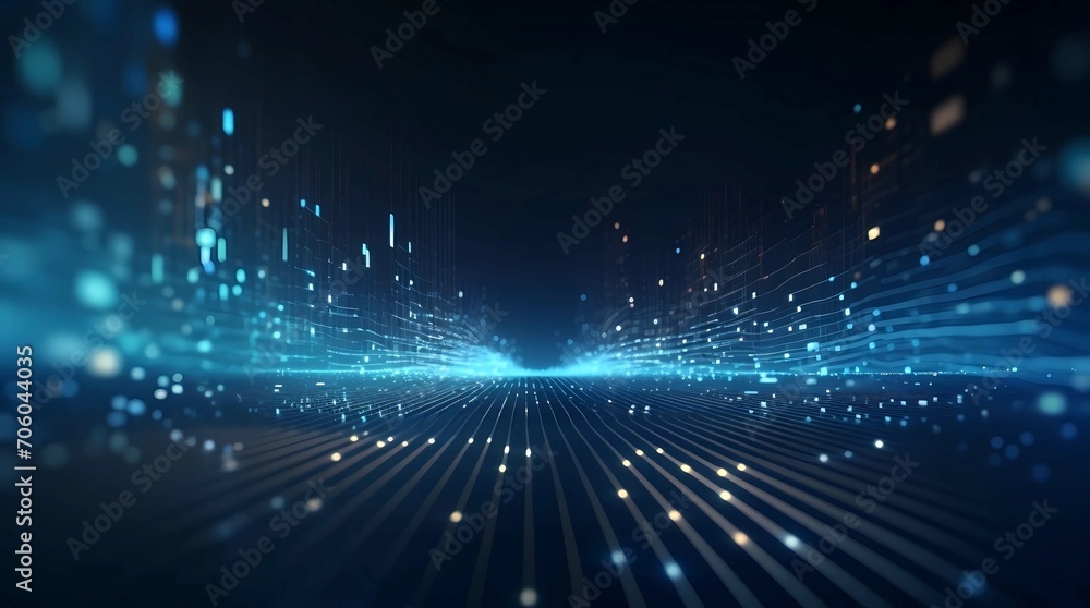 A 3d render of abstract technology background with digital binary code ...