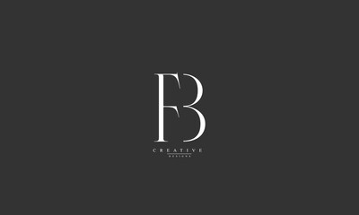 Poster - Alphabet letters Initials Monogram logo FB BF F B
