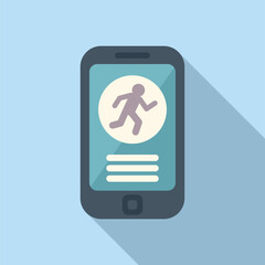 Sticker - Runner fast score icon flat vector. Digital sport app. City training