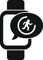 Canvas Print - Runner watch icon simple vector. Sport fitness app. Social media