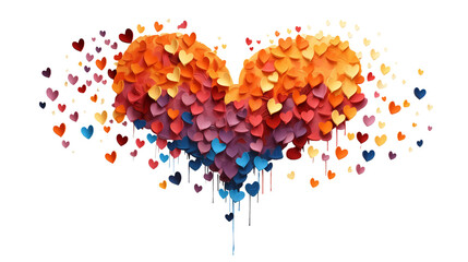 Wall Mural - hearts isolated on transparent background banner for mother's day, valentine's day. love concept.