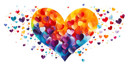 Wall Mural - hearts isolated on transparent background banner for mother's day, valentine's day. love concept.