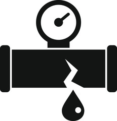 Canvas Print - Broken home water pipe icon simple vector. Dishwasher appliance. Dirty home