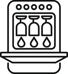 Wall Mural - Home glasses wash icon outline vector. Repaired dishwasher. Home repair kit