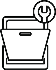 Sticker - Repair dishwasher icon outline vector. Service broken appliance. Home dirty