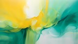 Fototapeta Fototapety z końmi - Harmonious blends of jade green and sunflower yellow come together, creating a vibrant and captivating abstract composition
