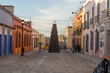Oaxaca city, Scenic old city streets and colorful colonial buildings in historic city center christmas tree