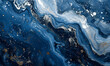Abstract blue marble texture with silver splashes, Generative AI 