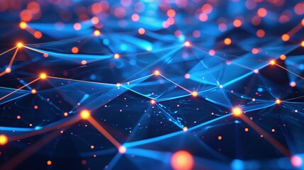 Concept of Network, internet communication. Technology Particle Abstract Background. Computing Background
