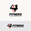 Vector graphic of gym and fitness logo design templateFencing sport logo design inspiration