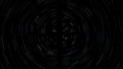 Wall Mural - futuristic circle lines tunnel motion travel loop on black background.