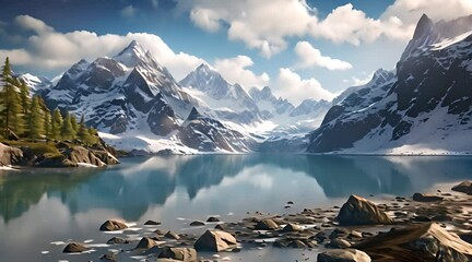 Wall Mural - lake in the mountains