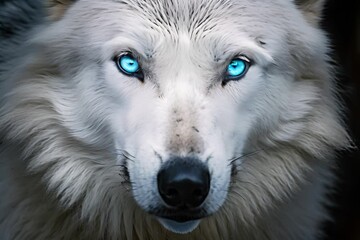 Sticker - portrait of a white wolf