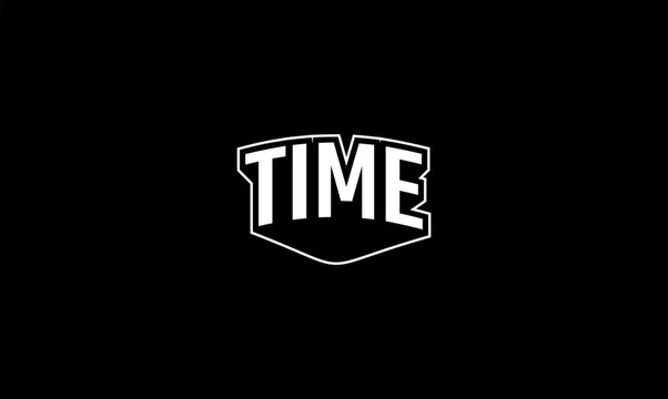 Illustration vector graphic typography of time on black background. Team text vintage. Good for template background, t-shirt, banner, poster, etc. 