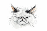 Fototapeta  - drawing a scratch style cat