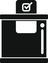 Sticker - Vote ballot box icon simple vector. Election person. Citizen country