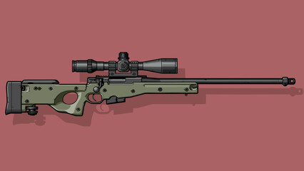 Wall Mural - Graphic image of army sniper riffle