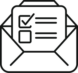 Sticker - Mail polling booth icon outline vector. People vote. Machine talking report