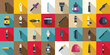 © anatolir - Dip pen tools icons set flat vector. Artwork ink. Accessory supplies