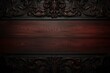 Blood-Red and Black Wood Panel Wall Decorated With a Filigree Pattern Background