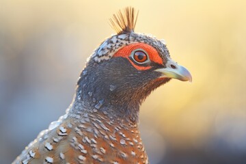 Wall Mural - grouse with dew-covered feathers at dawn