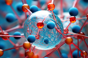Molecular structure of the atom. 3d render illustration. 