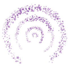 Wall Mural - Purple glitter spiral. Purple sparkle confetti. Spiral frame on transparent background.