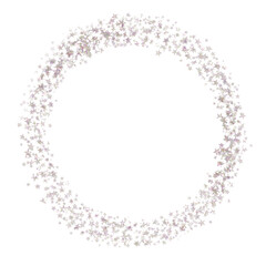 Wall Mural - white star glitter circle frame. white sparkle confetti. star circle frame on transparent background