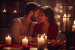 © David - Young couple having a romantic candlelight dinner